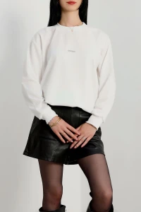 Baskılı 2 İplik Sweat Ekru - 20789.1878.